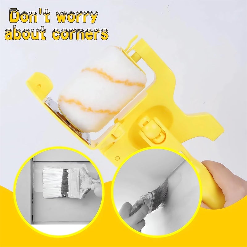 LEONICE Paint Edger Pro - 2024 New Painting Trimmer Edger Tools for Walls High Ceilings with Edger Paint Brush Kit, Bucket Edge Paint Roller Splatter Shield for Trim Corner Painting Cut in Tool (Handheld) - Image 4